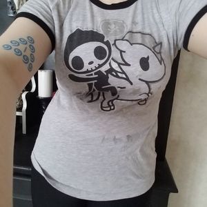 Tokidoki Reaper Unicorno Heather Gray Graphic Tee